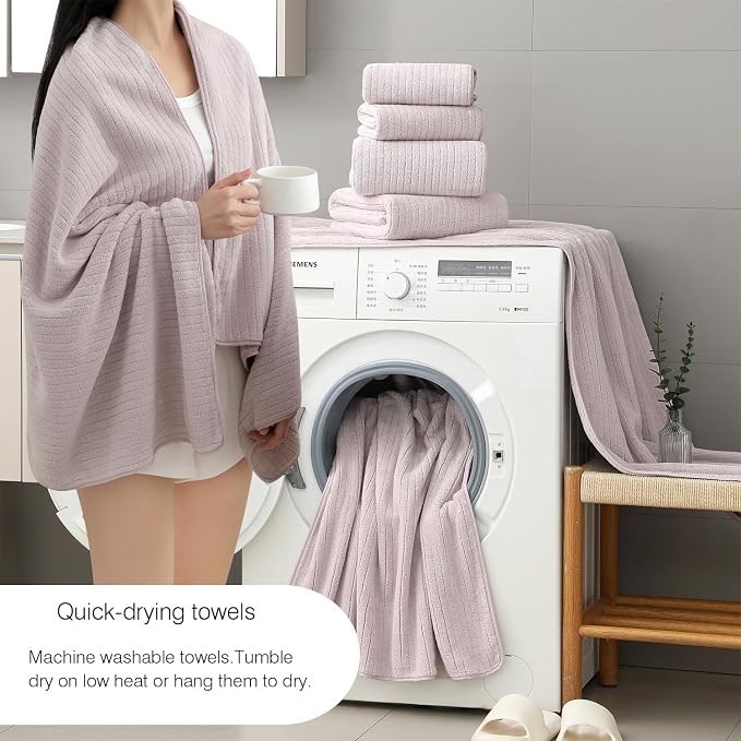 18 Piece Family Bath Towel Set Include 6 Bath Towels, 6 Hand Towels and 6 - Image 2