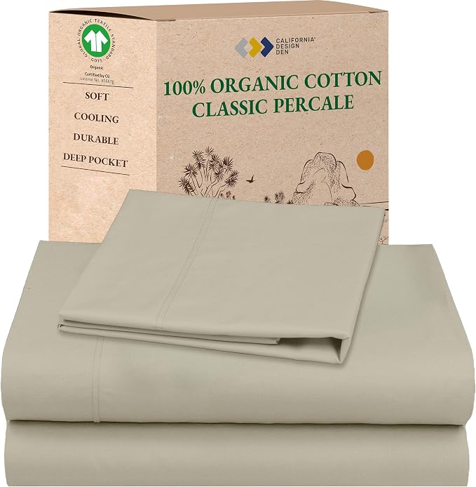 California Design Den Soft 100% Organic Cotton Sheets Twin XL Size Set by CaliforniaDesignDen