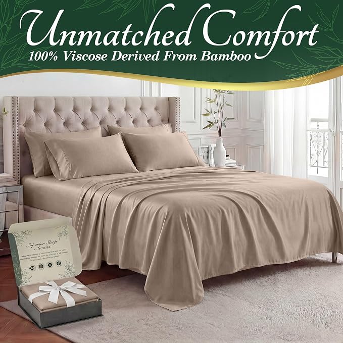 DECOLURE 100% Viscose Derived from Bamboo Sheets King Size - Image 2