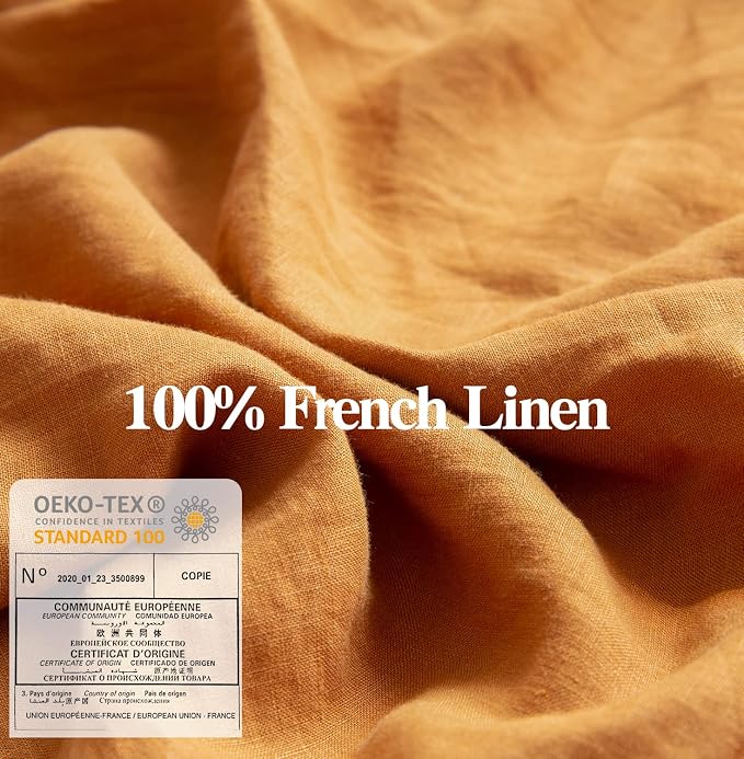 Simple&Opulence 100% Washed Linen Euro Shams 26'' x 26'' Pack of 2, Basic Style - Image 2