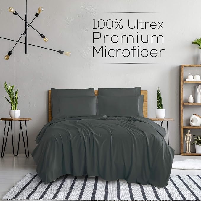 Mueller Luxury 6 PC Full Size Bed Sheets, Super Soft 1800, Deep Pocket up to - Image 2