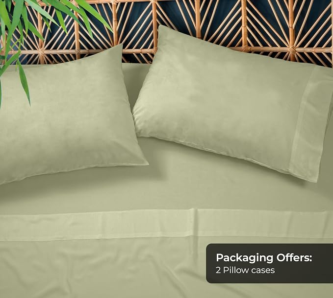 Royale Linen Cooling Pillow Cases Standard Size Set of 2-100% Rayon Derived - Image 5