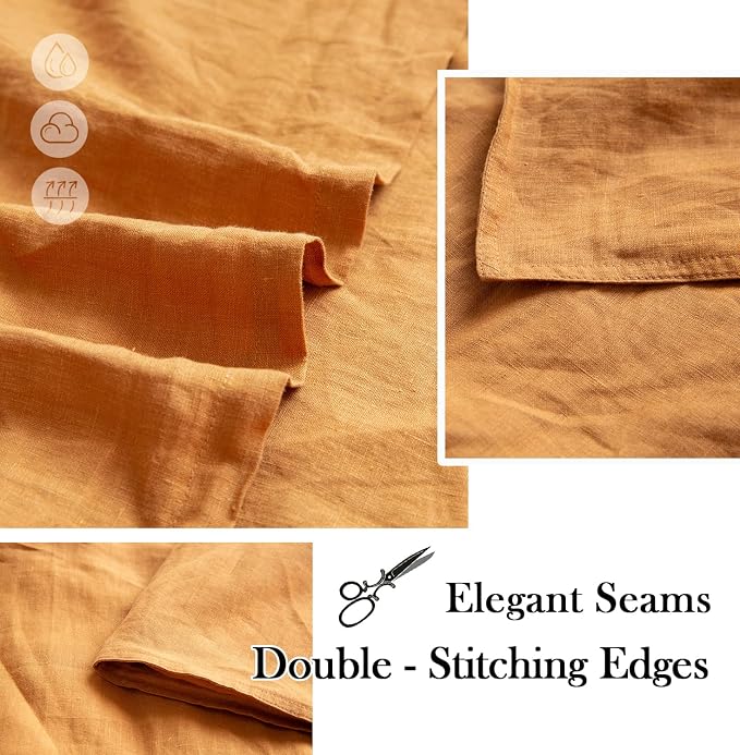 Simple&Opulence 100% Washed Linen Euro Shams 26'' x 26'' Pack of 2, Basic Style - Image 3