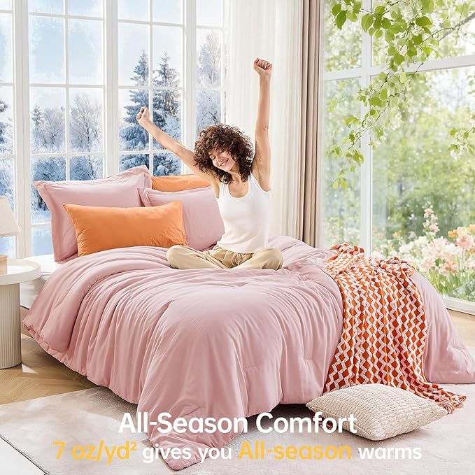 MUXHOMO King Size Comforter Set, All Season Ultra Soft Down Alternative Bedding - Image 4