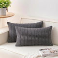 Aegero Pack of 2 Corduroy Decorative Throw Pillow Covers 12x24 Inch Soft by Unknown