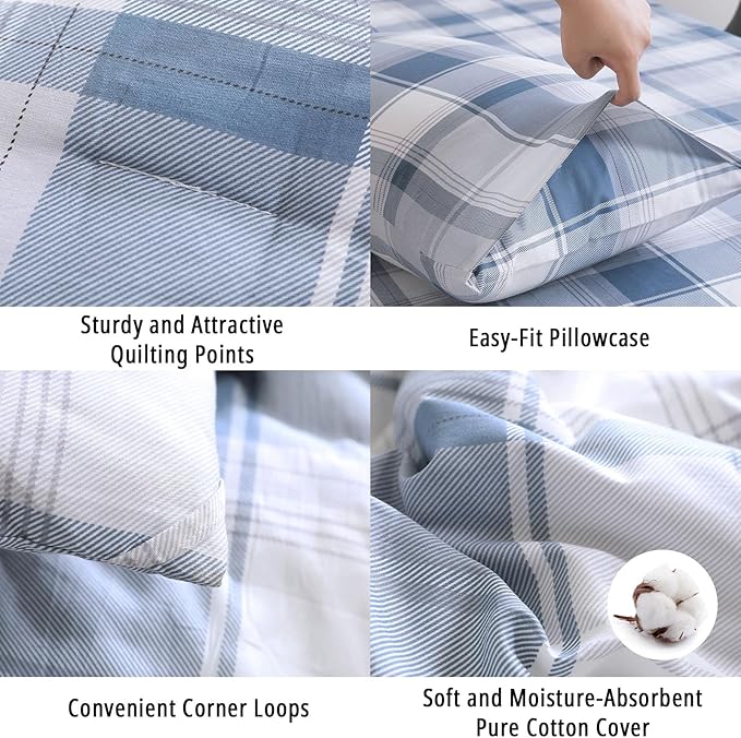 LEMIROE Vintage Cotton Comforter King Size 3Pcs - Image 5