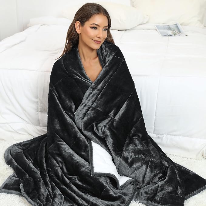 Alomidds Sherpa Fleece Weighted Blanket, Twin 15lbs Adult Weighted Blankets - Image 9