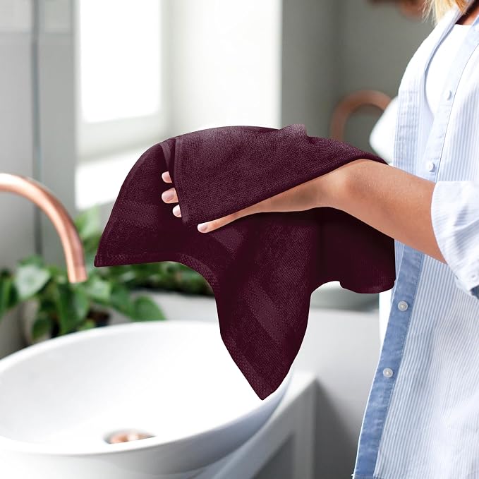 GLAMBURG Ultra Soft 6-Piece Hand Towel Set 16x28-100% Ringspun Cotton - Image 5