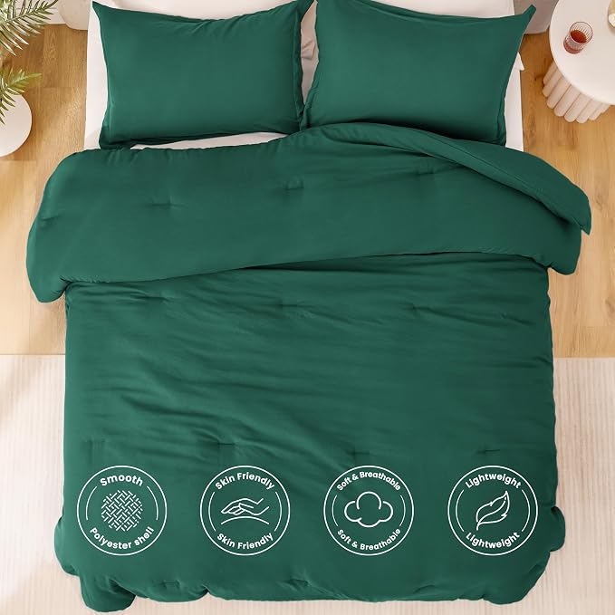 Love's cabin Dark Green Twin/Twin XL Comforter Set, 2-Piece Prewashed Bed Set - Image 3