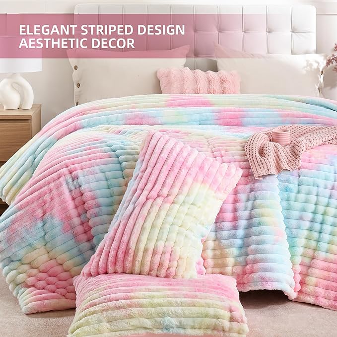 Smoofy Fluffy Queen Size Comforter Set 3 Pieces - Image 3