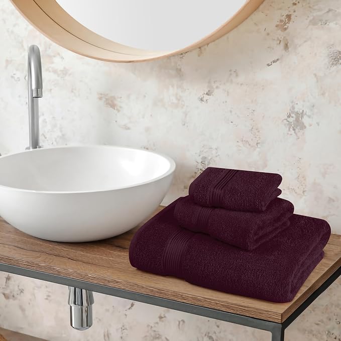 Belizzi Home Ultra Soft 3 Pack Cotton Towel Set, Contains a Bath Towel 28x55 - Image 4