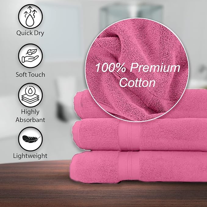 KAHAF COLLECTION 100% Cotton Bath Towels, 24x48 Pack of 6 Towels, Quick Dry - Image 4