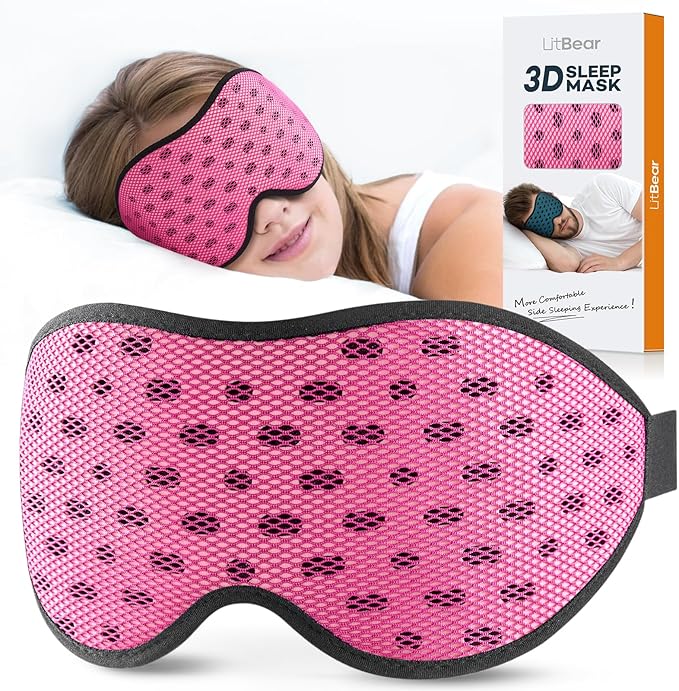 LitBear Breathable Sleep Mask, 3D Eye Mask Sleep by LitBear