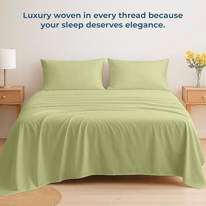 Royale Linens 100% Organic Cotton Twin XL Flat Sheet Only - Image 6