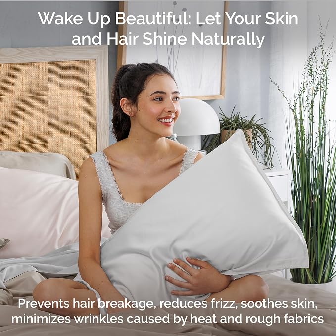 Pillow Cases Queen Size Set of 2 Pillowcases 100% Viscose from Bamboo Cooling - Image 5