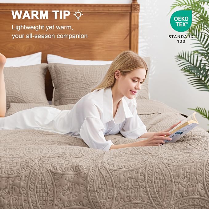 Love's cabin California King Size Quilt Bedding Set Burlwood Bedspreads - Image 4