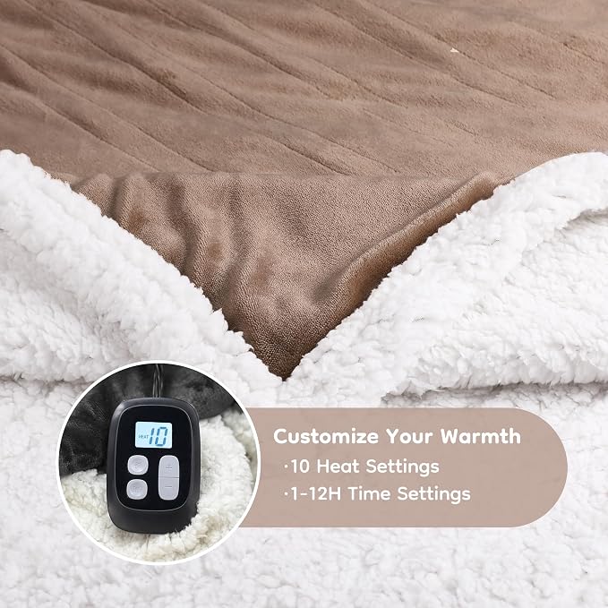 LaffyLo Electric Heated Blanket Full Size 72 x 84, Fast Heating Blanket - Image 4