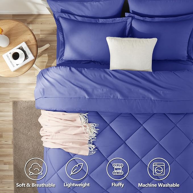 CozyLux Queen Comforter Set Very Peri - Image 2