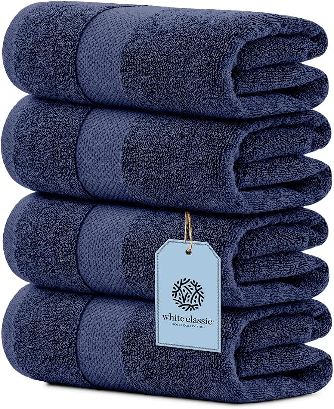 White Classic Luxury Bath Towels Large - Image 2