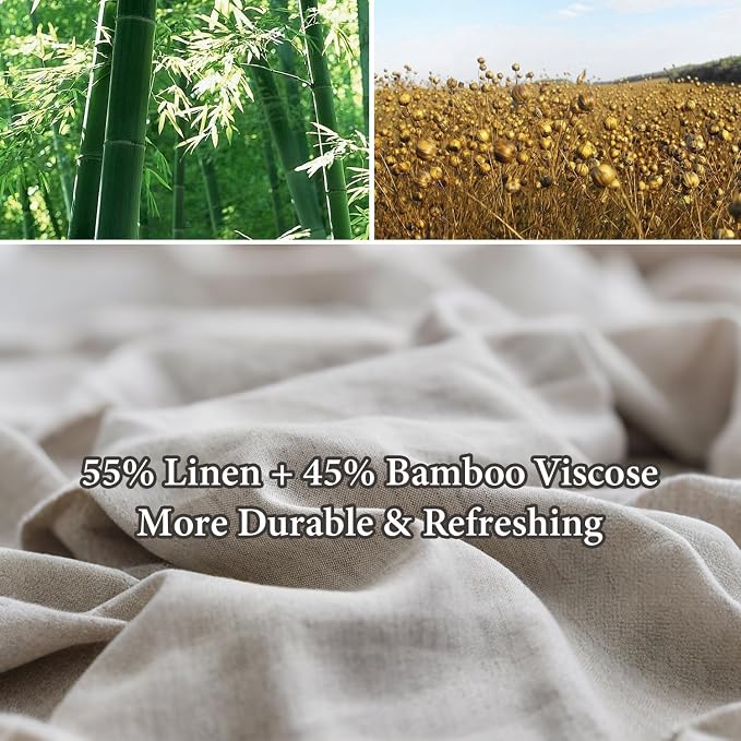 Simple&Opulence French Linen Blended Duvet Cover King, Flax Viscose Derived - Image 3
