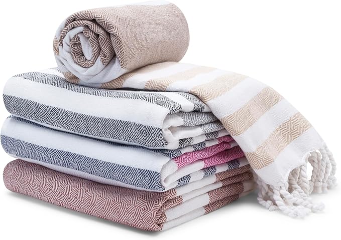 Cotton Turkish Beach Towel by 9Threads