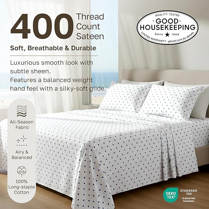 California Design Den Soft 100% Cotton Twin XL Sheet Set, 400 Thread Count Good - Image 3