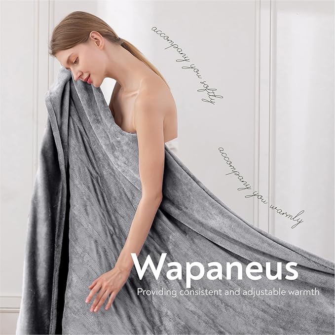 Wapaneus Foot Pocket Heated Blanket Electric Throw - Image 2