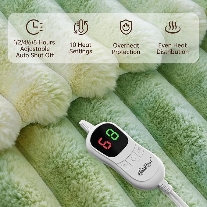 Heated Throw Blanket, Faux Fur Cozy Heating Blanket - Image 3