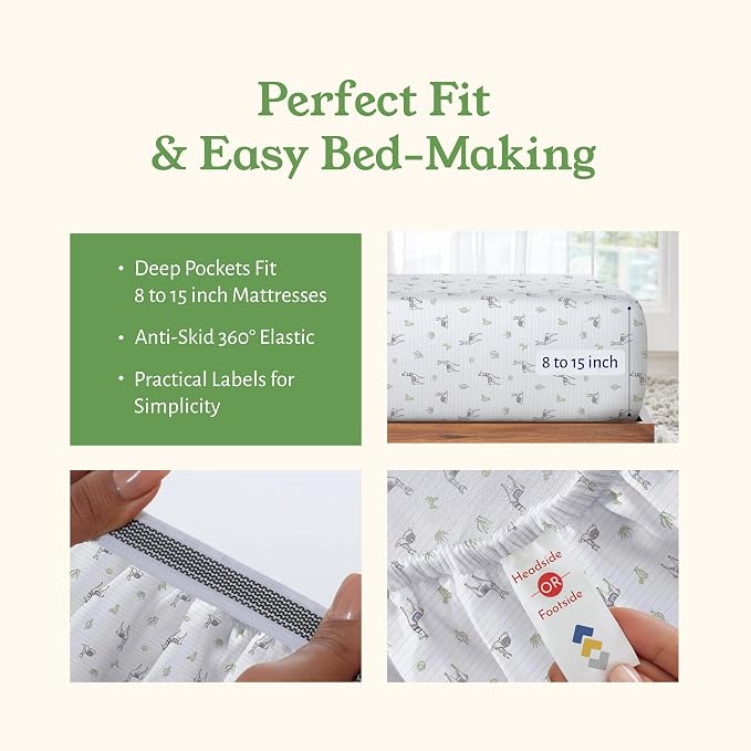 California Design Den Printed Queen Size Bed Sheet Set, 100% Organic Cotton - Image 5