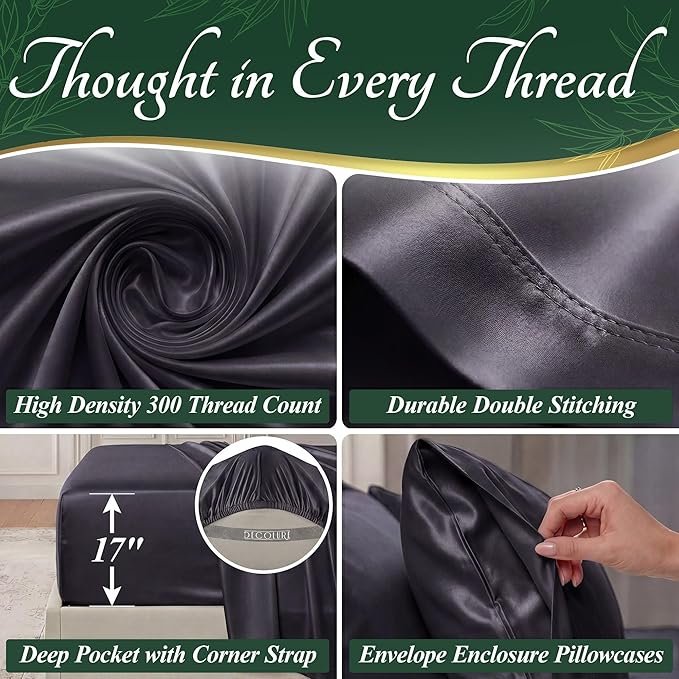 DECOLURE 100% Viscose Derived from Bamboo Sheets King Size - Image 4