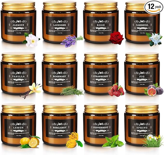 Scented Candle Set 12 Pack, Candle by Howemon