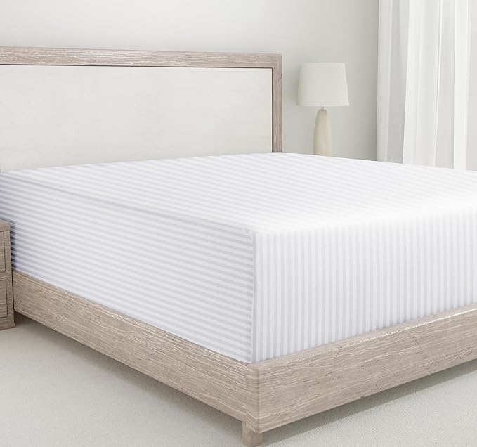 California Design Den Natural 100% Cotton Fitted Sheet Queen Size Only by CaliforniaDesignDen