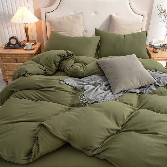 PURE ERA Jersey Knit Duvet Cover Set 100% T-Shirt Cotton Super Soft Comfy 2pc - Image 4