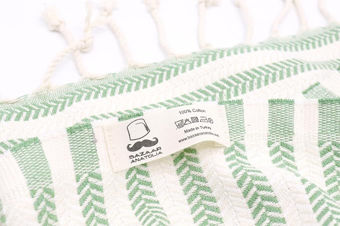 Bazaar Anatolia Turkish Beach Towel – 100% Cotton, Quick Dry, Sand Free Striped - Image 8