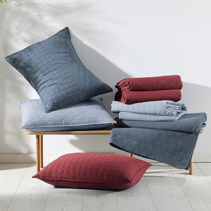 HORIMOTE HOME Burgundy Red Twin Size Quilt Set - Image 8