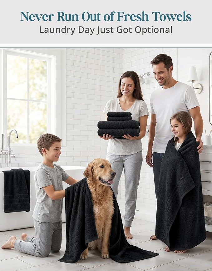 100% Mercerized Cotton Bath Towels Set of 24 - Image 4