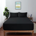 Queen Size Fitted Sheet Only Black, 100% Egyptian Cotton 600 Thread Count by ShunjieHome