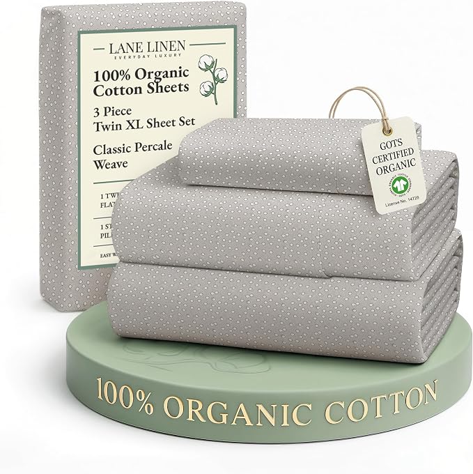 LANE LINEN 100% Organic Cotton Bed Sheets Extra Long Twin, Soft & Comfy Fully by LaneLinen