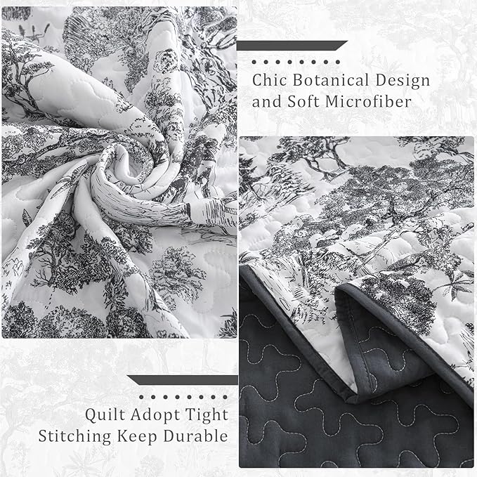WONGS BEDDING Botanical Quilt Set Queen Size - Image 6