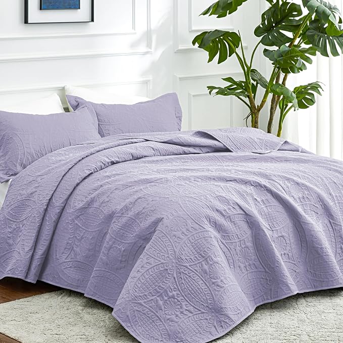Love's cabin Twin Quilt Set Lavender Bedspreads Bedding Set - Image 2