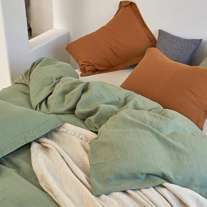 Simple&Opulence 100% Linen Duvet Cover Set 3pcs Basic Style Natural French - Image 7