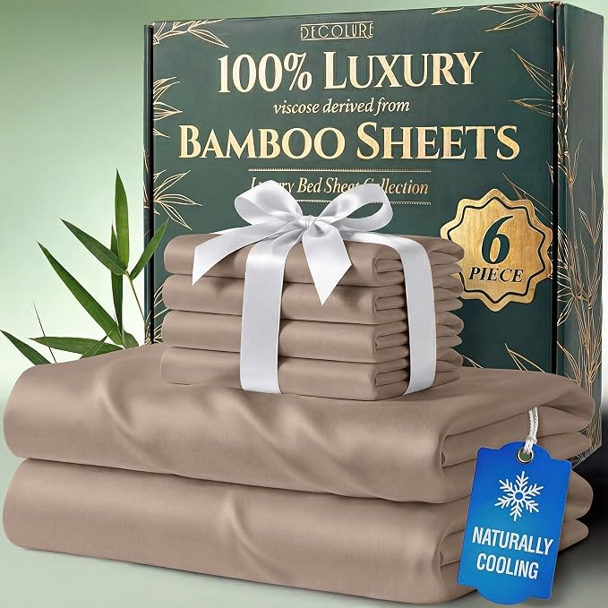 DECOLURE 100% Viscose Derived from Bamboo Sheets King Size by DECOLURE