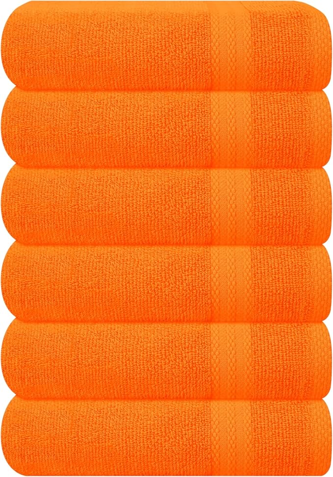 GLAMBURG Ultra Soft 6-Piece Hand Towel Set 16x28-100% Ringspun Cotton by GLAMBURG