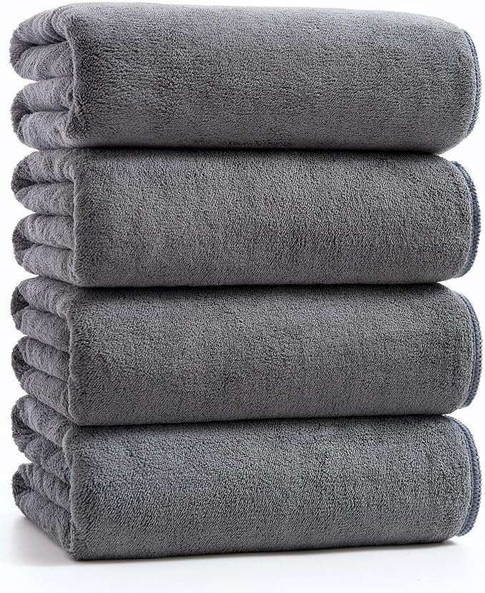 sakano 4-Piece Bath Towel Set, Quick-Dry Absorbent Lint Free & Launder Soft by Unknown