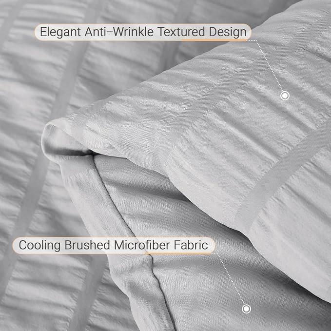 MUXHOMO 7 Pieces Full Comforter Set, Seersucker Bed in a Bag Full Size - Image 6
