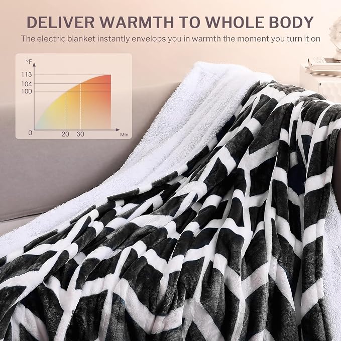 VENTIMI Electric Blanket Heated Throw, Fast Heating Blankets - Image 5