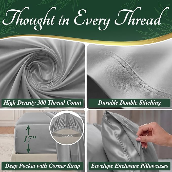 DECOLURE 100% Viscose Derived from Bamboo Sheets Full Size - Image 4