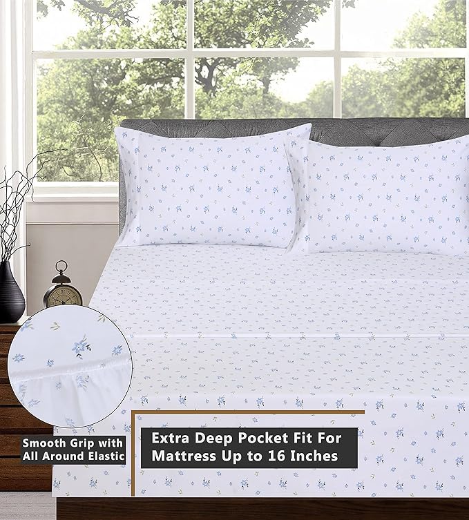 RUVANTI 100% Cotton Sheets – King Size Percale Bedding, Cooling & Breathable - Image 5