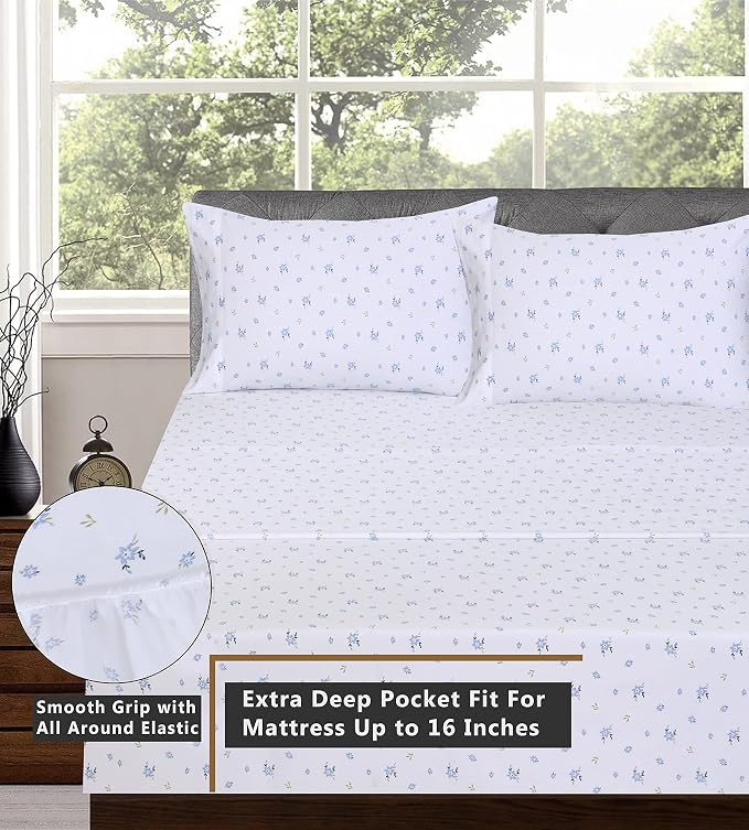 RUVANTI 100% Cotton Sheets – Queen Size Percale Bedding, Cooling & Breathable - Image 8