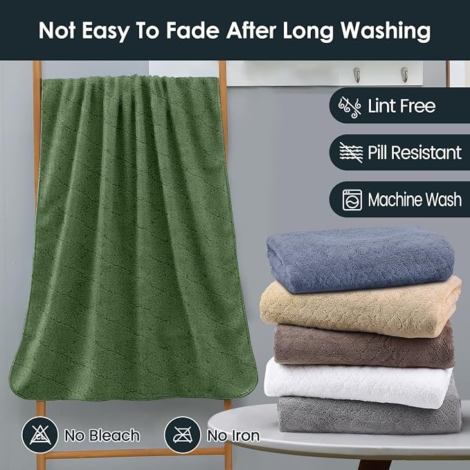 JML Microfiber Bath Towels Set of 2, Ultra Soft, Super Absorbent, Fast Drying - Image 6